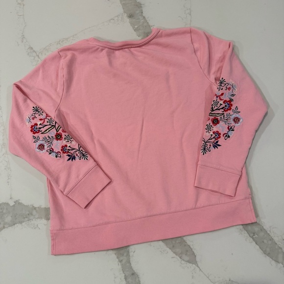 Talbots Floral Embroidered Crewneck Sweatshirt Women’s Large Pink Feminine Boho - Picture 5 of 7